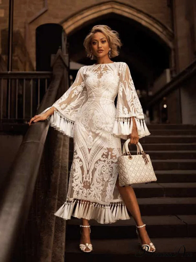 Lace Spaghetti Graceful Strap Irregular Dress - Image 2