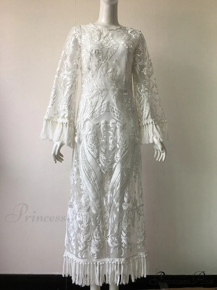 Lace Spaghetti Graceful Strap Irregular Dress - Image 3