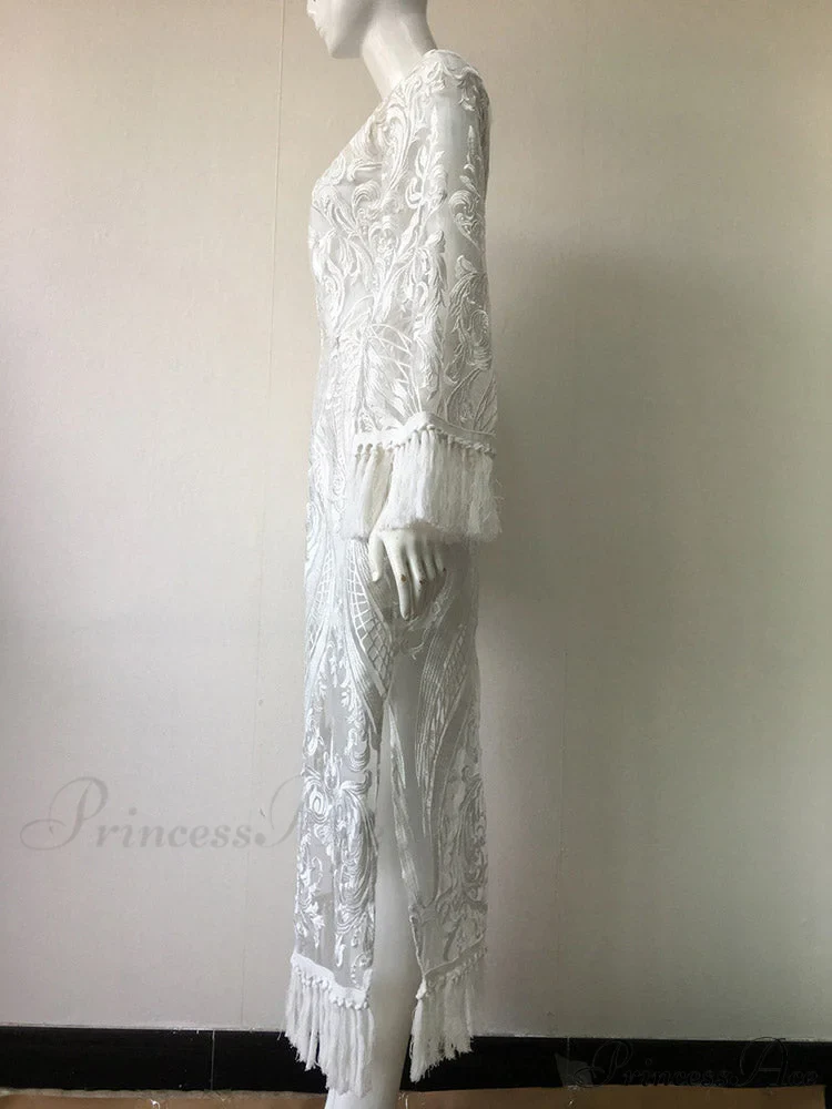 Lace Spaghetti Graceful Strap Irregular Dress - Image 4