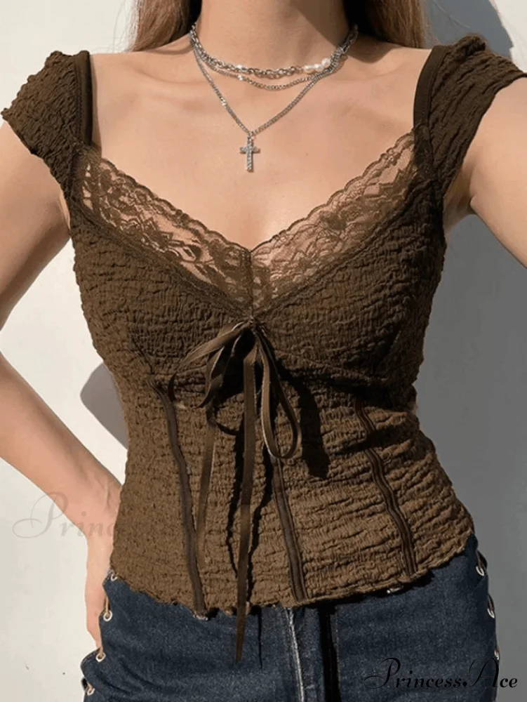 Lace Trim Graceful Buttoned Knit Top - Image 2