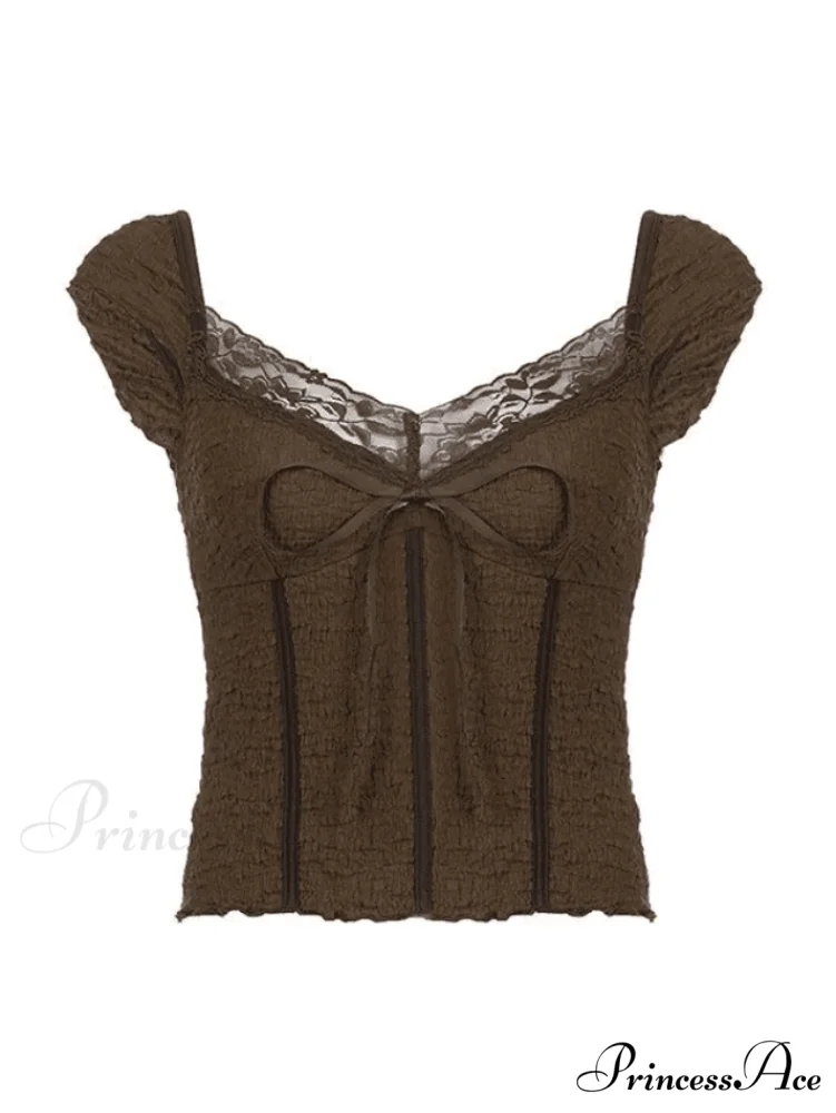 Lace Trim Graceful Buttoned Knit Top - Image 3