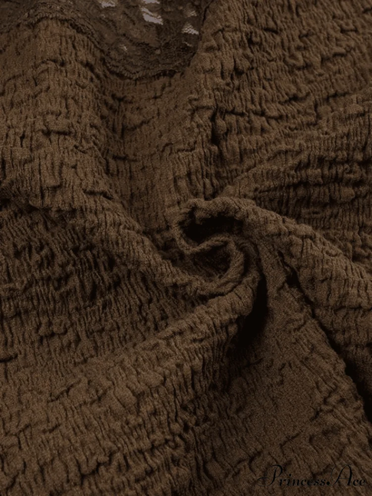 Lace Trim Graceful Buttoned Knit Top - Image 4