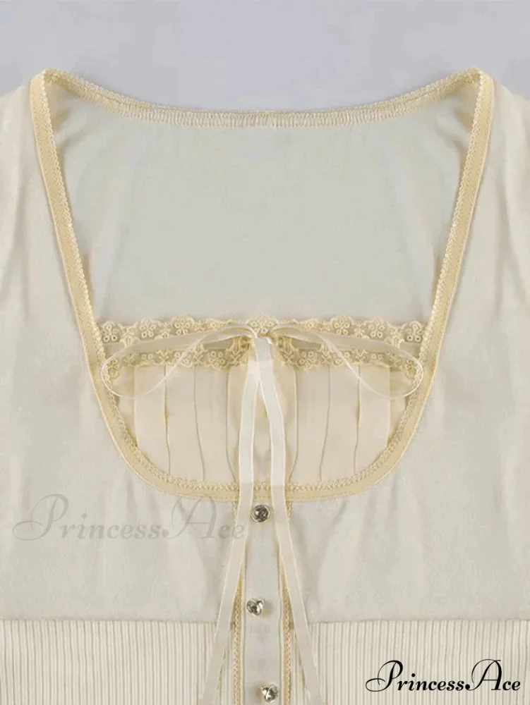 Lace Trim Padded Trendy Ribbed Crop Cami Top - Image 3