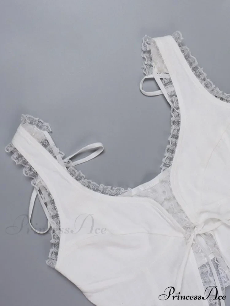 Lace Trim Ribbed Trendy Two Piece Set - Image 11