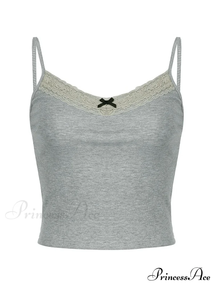 Lace Trim White Trendy Ribbed Knit Top - Image 5