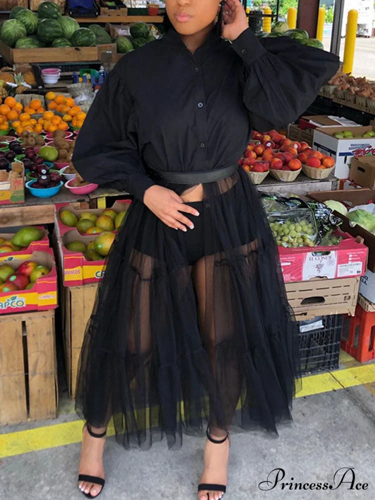 Lantern Sleeve Graceful Split Maxi Dress - Image 4