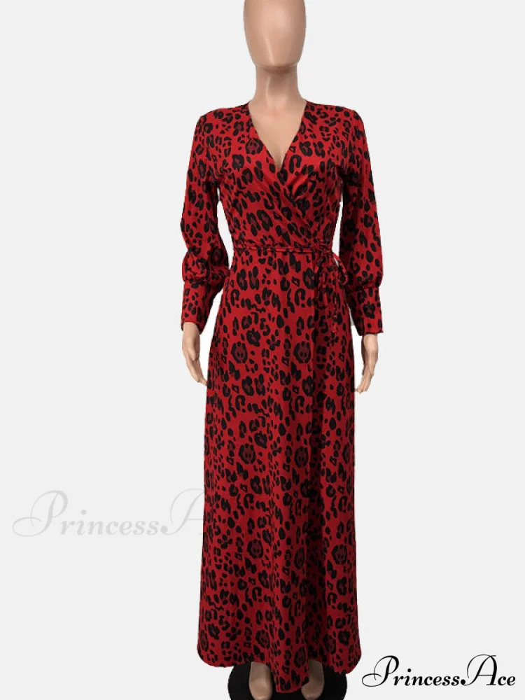 Leopard Print Graceful Patchwork Hollow-out Sweater - Image 5