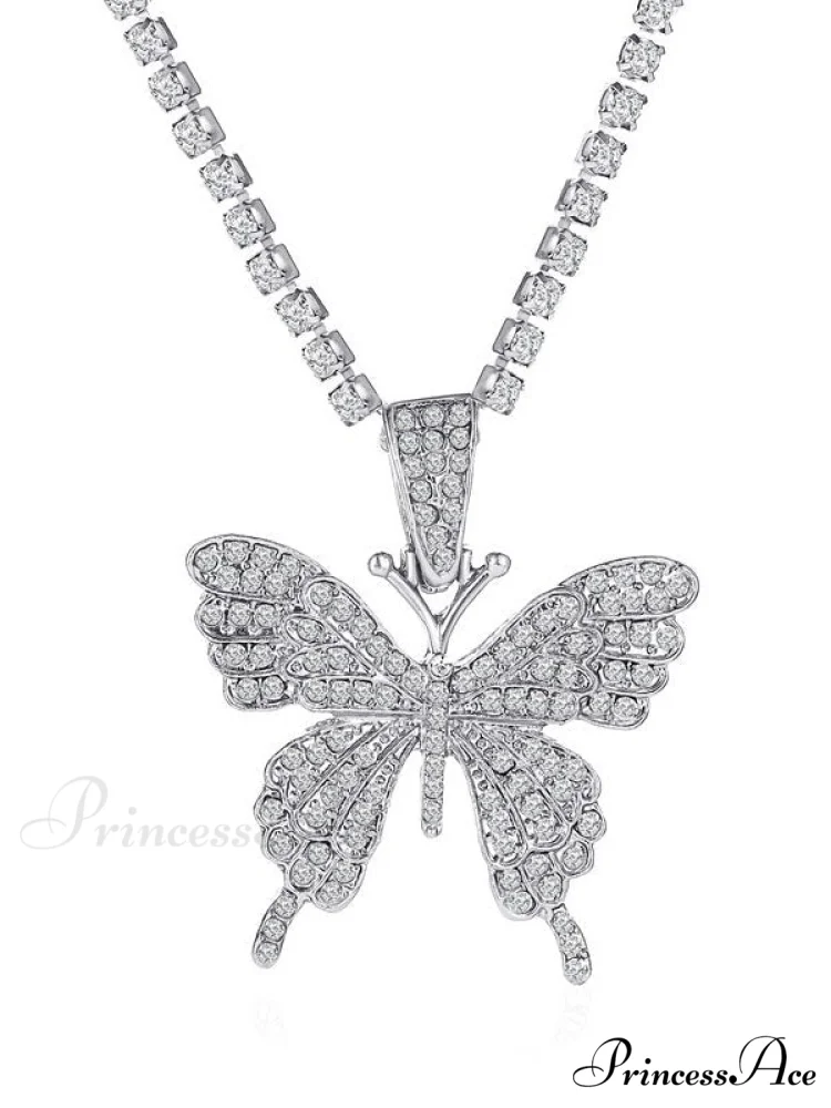 Rhinestone Butterfly Halter Trendy Asymmetric Crop Cami Top - Image 4