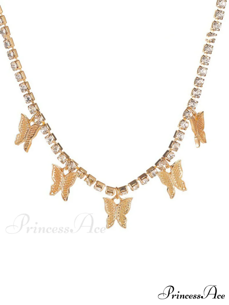 Rhinestone Butterfly Halter Trendy Asymmetric Crop Cami Top - Image 9