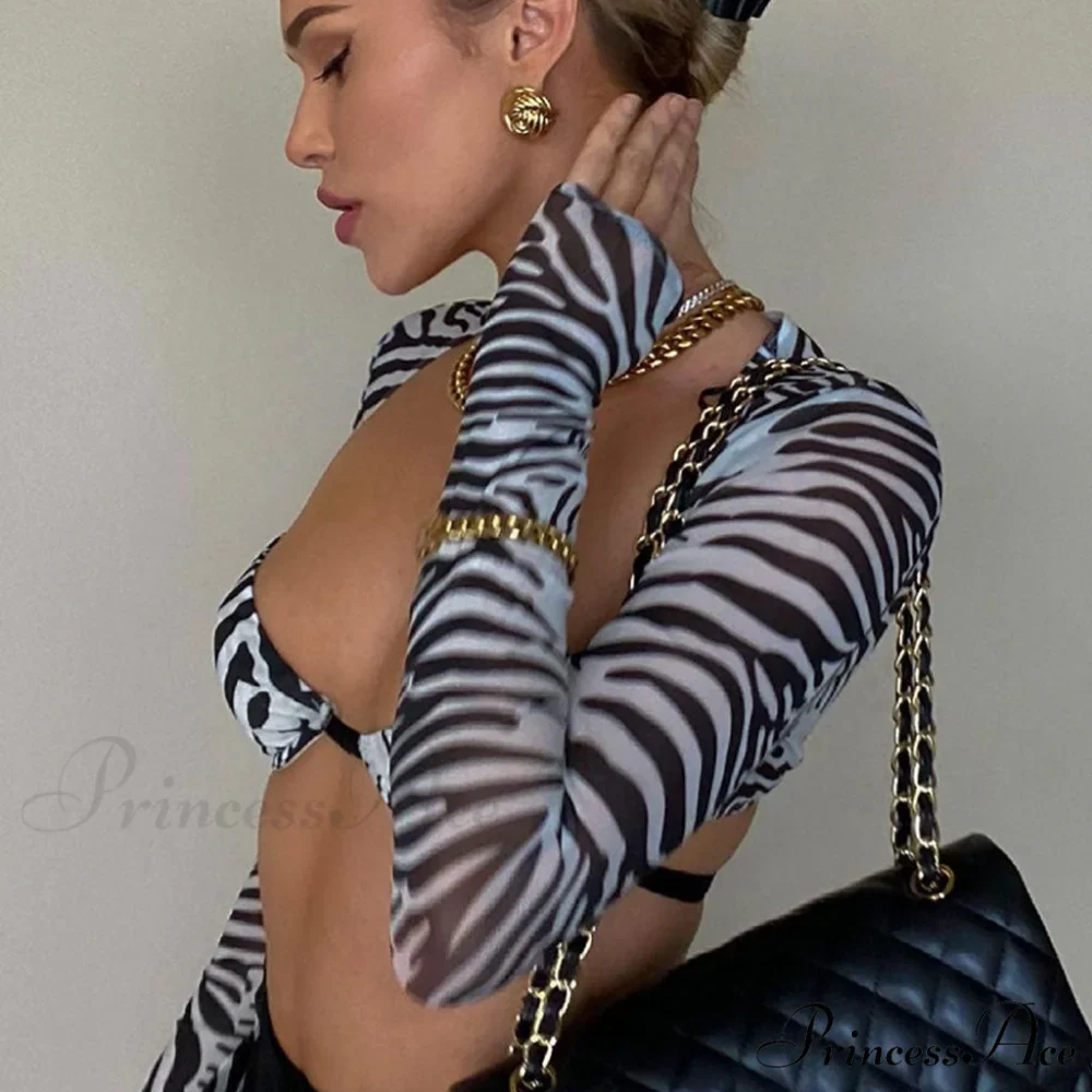 Animal Print High Neck Long Classic Sleeve Midi Dress - Tiger - Image 2