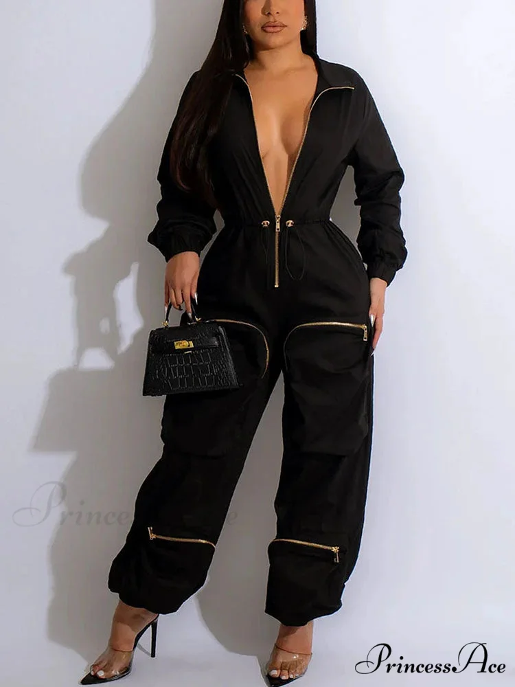 Deep V Shawl Collar Bishop Classic Sleeve Puffer Jacket - Black - Image 7