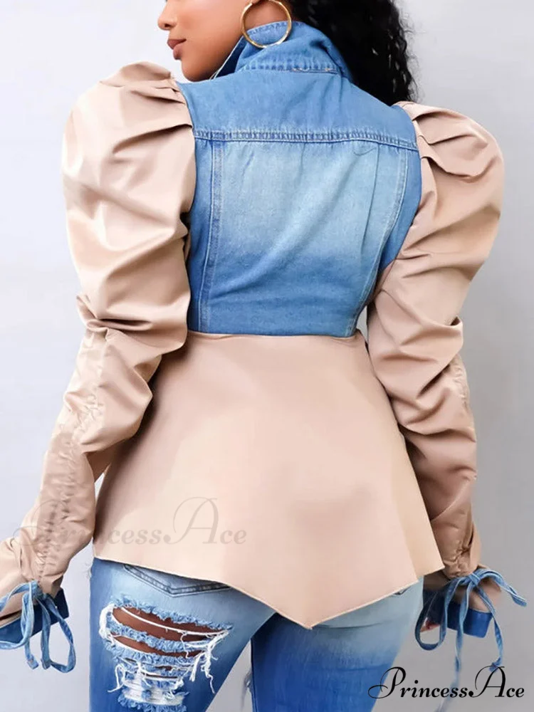 Denim Charming Patchwork Romper - Image 3