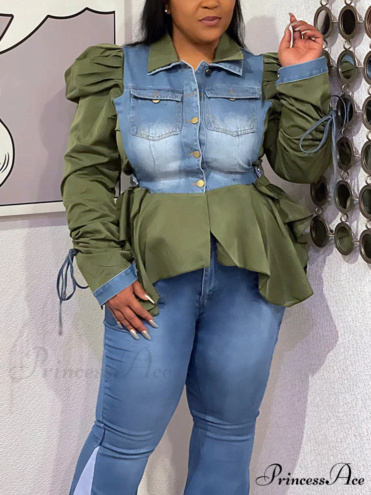Denim Charming Patchwork Romper - Image 5