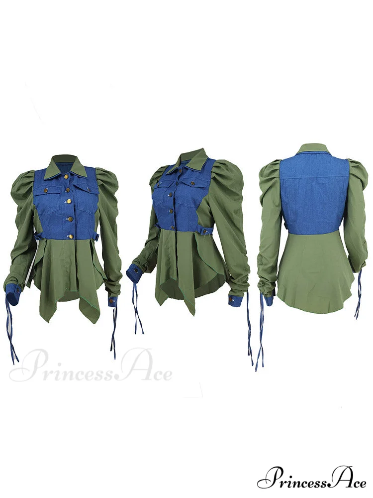 Denim Charming Patchwork Romper - Image 8