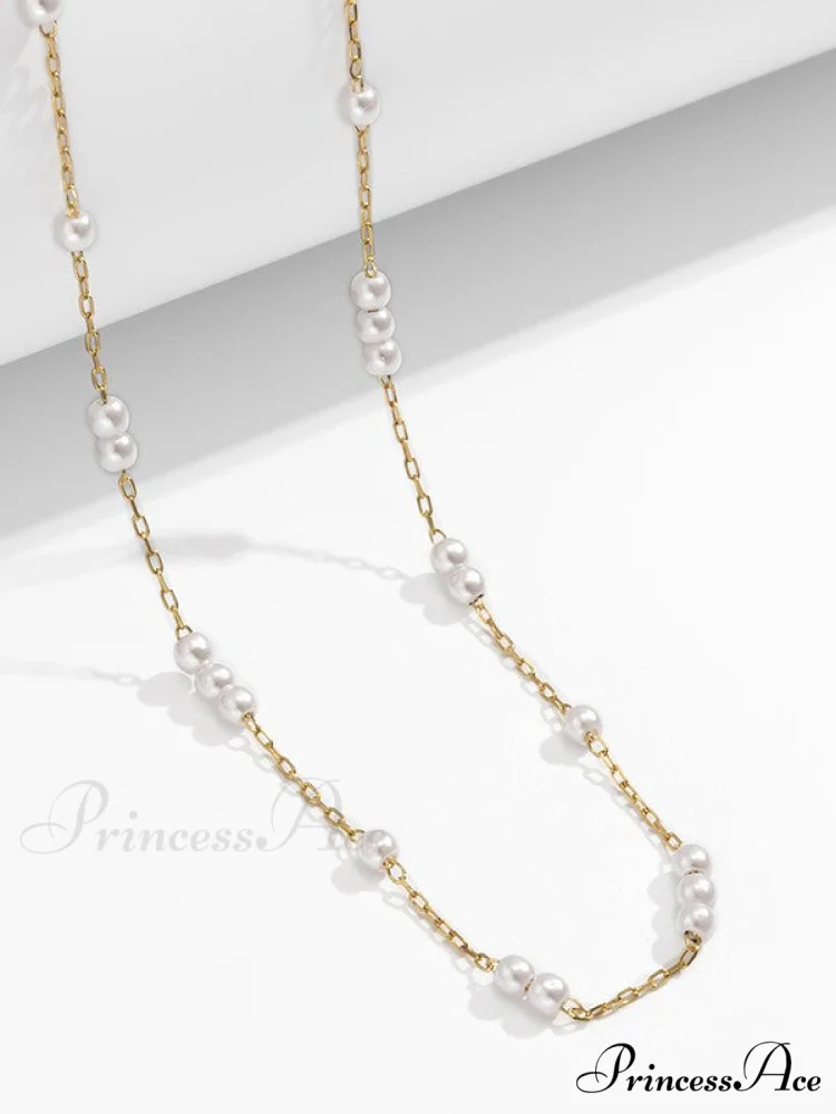 Faux Pearl Graceful Choker Necklace - Image 5