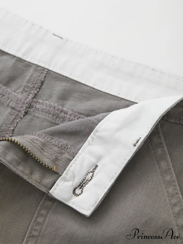 Fold Over Buckle Trendy Belt Denim Mini Skirt - Image 13