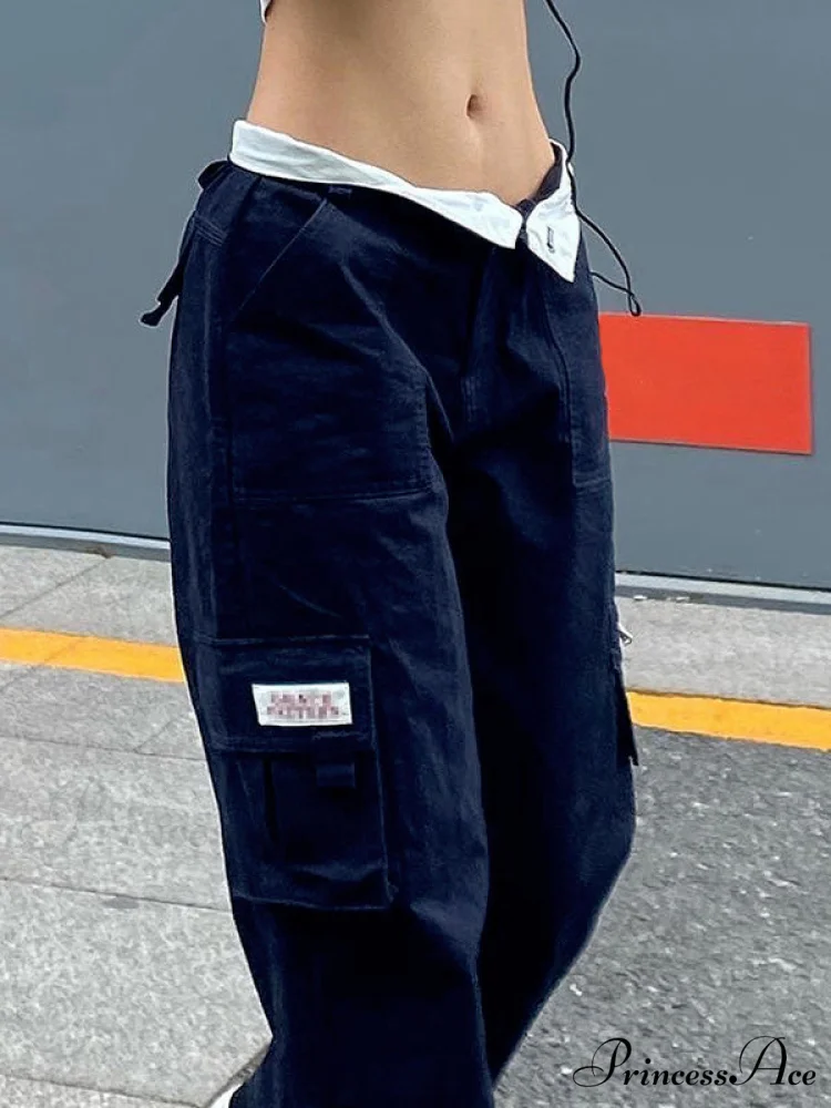 Fold Over Buckle Trendy Belt Denim Mini Skirt - Image 3