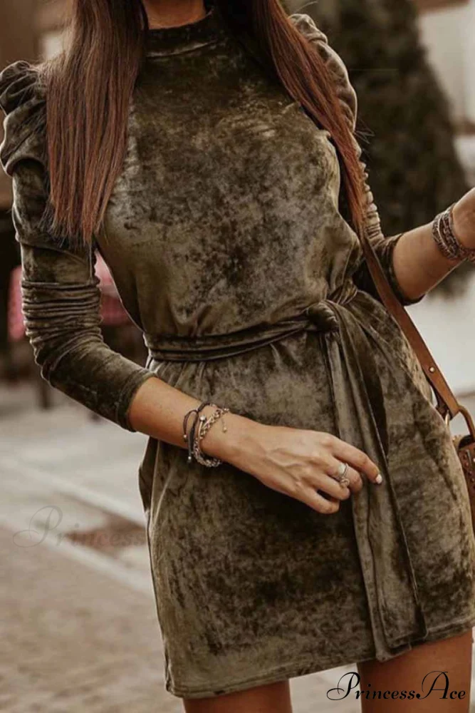 Florcoo Irregular Solid Trendy Collar Mini Dress - Image 4