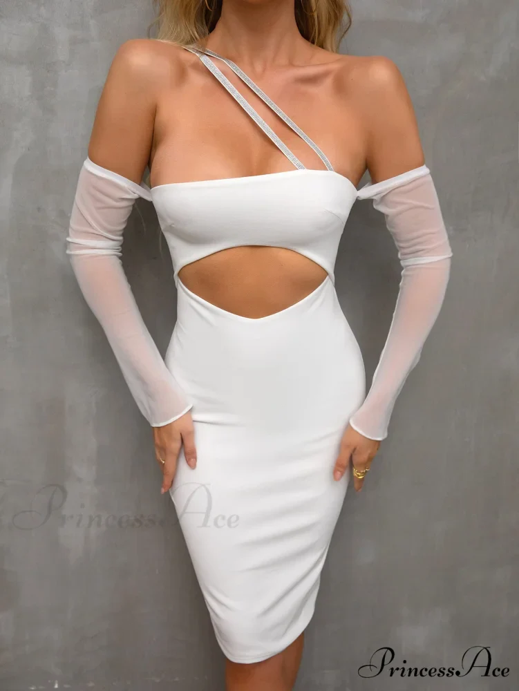 Boning Solid Halter Trendy Tie Satin Dress - Image 6