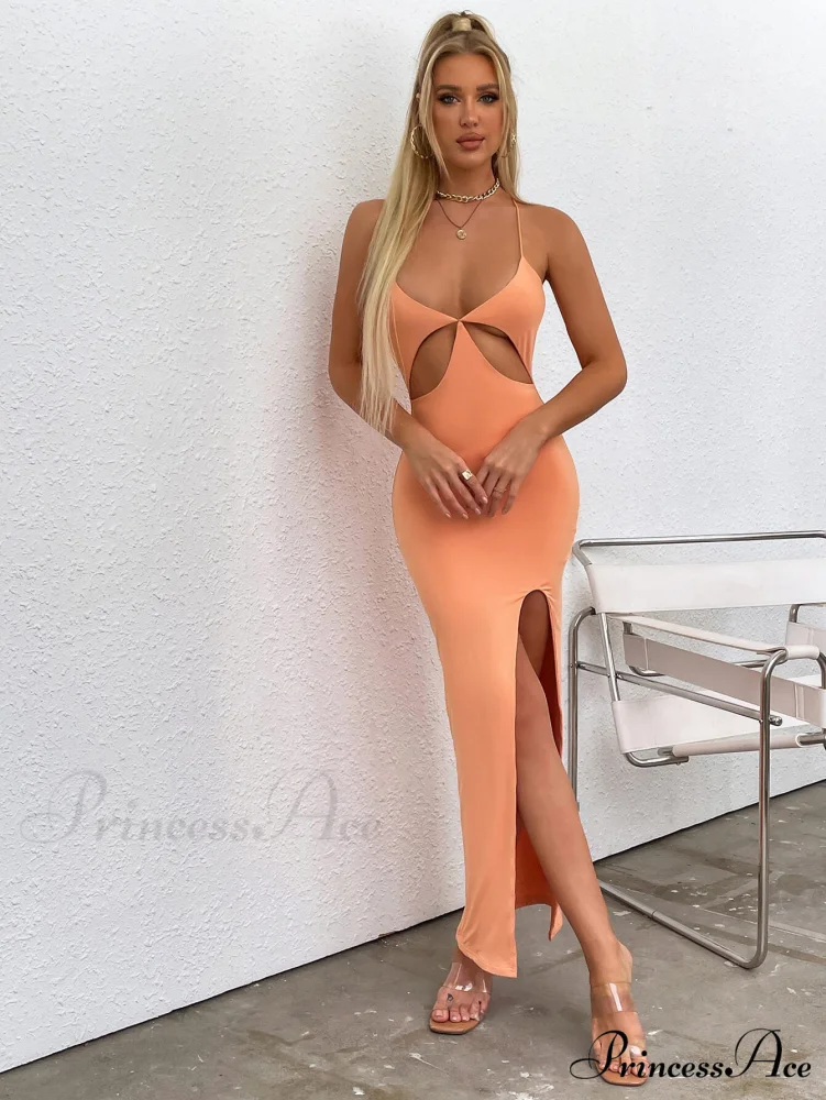 Asymmetrical Neck Glitter Trendy Strap Cut Out Dress - Image 7