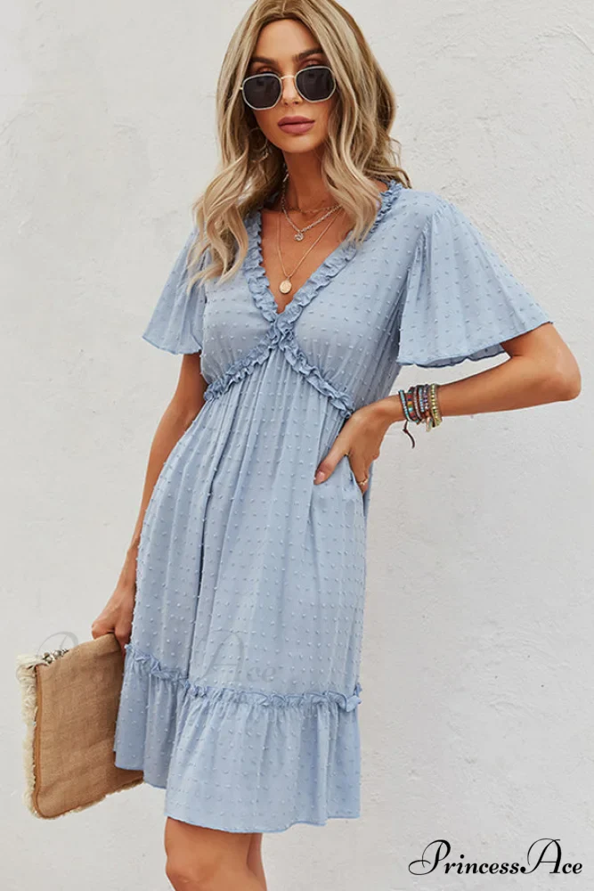 Halter Neck Cutout Trendy Front Solid Color Dress - Image 5