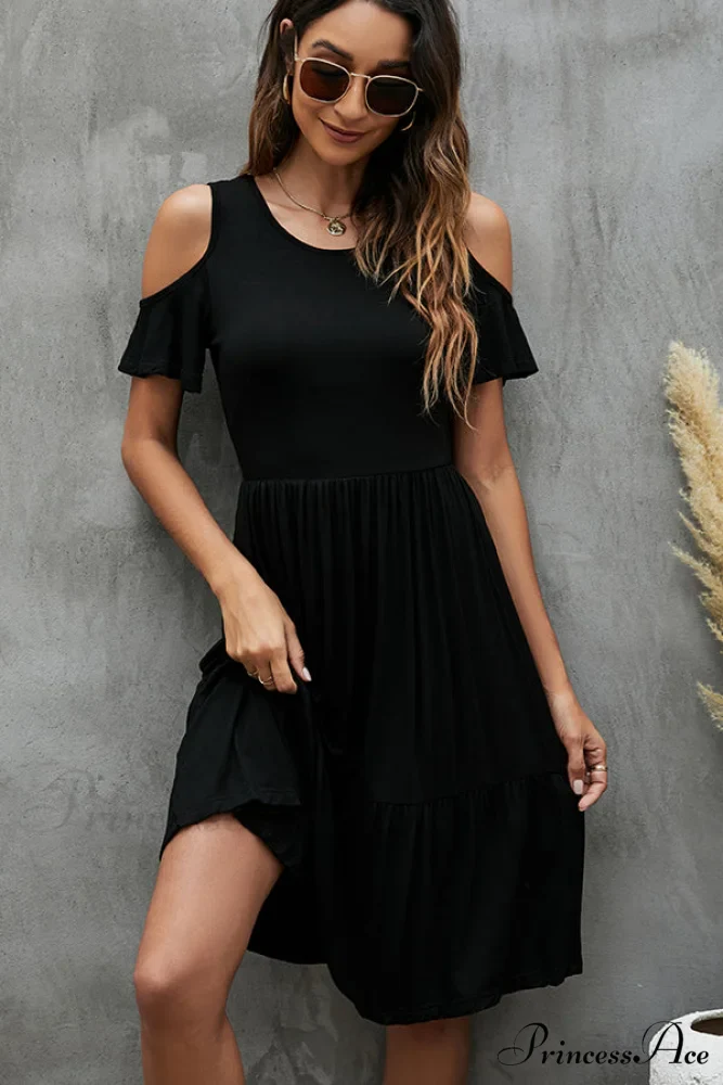 Dots Print Tie Trendy Waist Fashion Casual Dress - Image 2