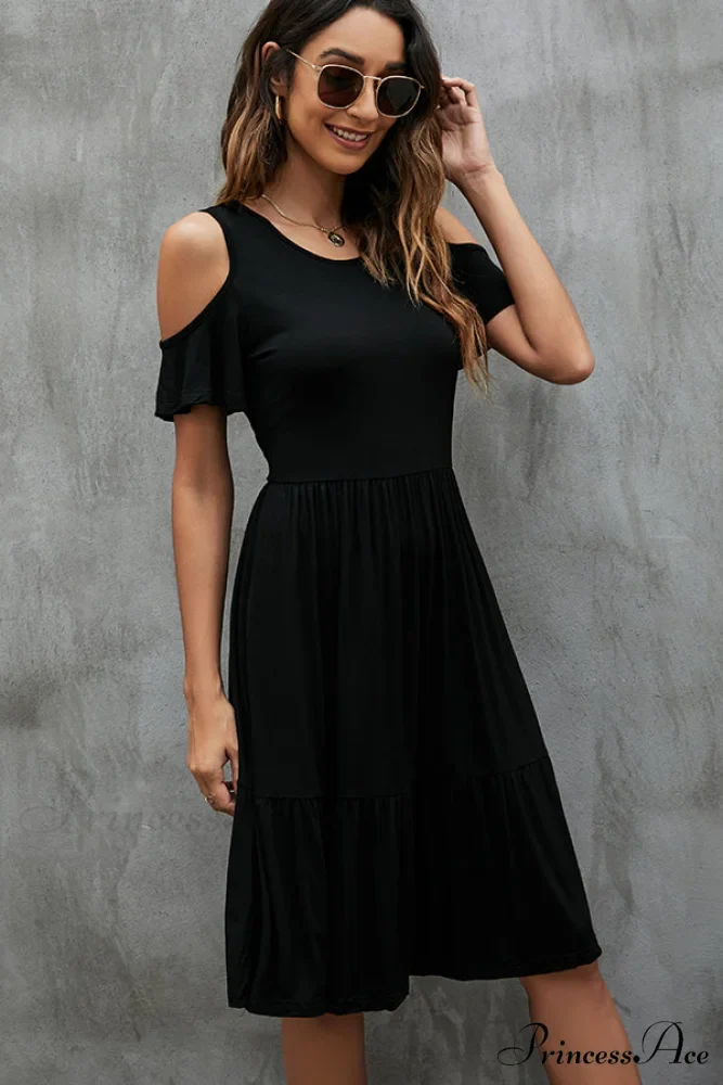 Dots Print Tie Trendy Waist Fashion Casual Dress - Image 4