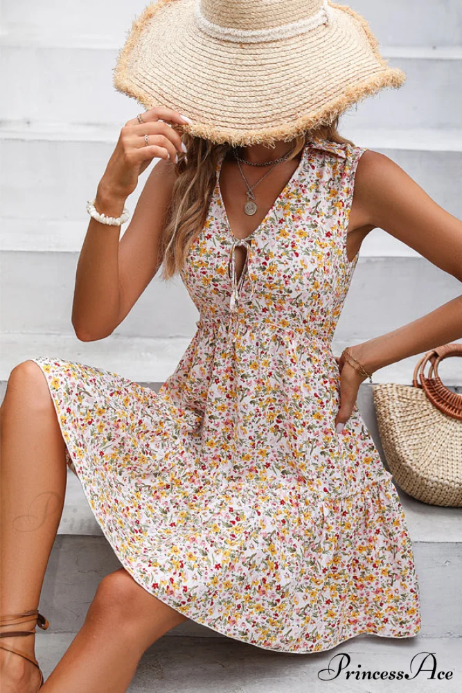 Bohemia Print Knot Front Modern Split Side Maxi Dress - Image 2