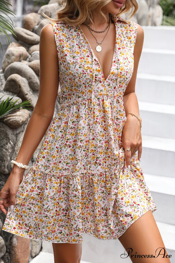 Bohemia Print Knot Front Modern Split Side Maxi Dress - Image 5