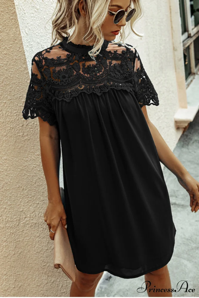 Halter Neck Flower Trendy Print Mini Dress - Image 2