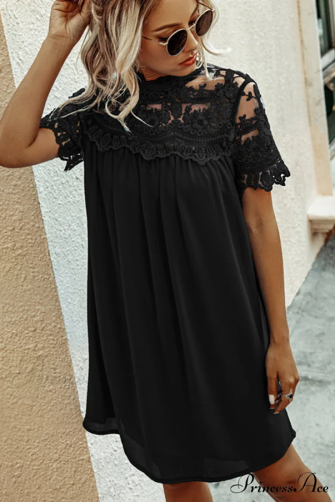 Halter Neck Flower Trendy Print Mini Dress - Image 3