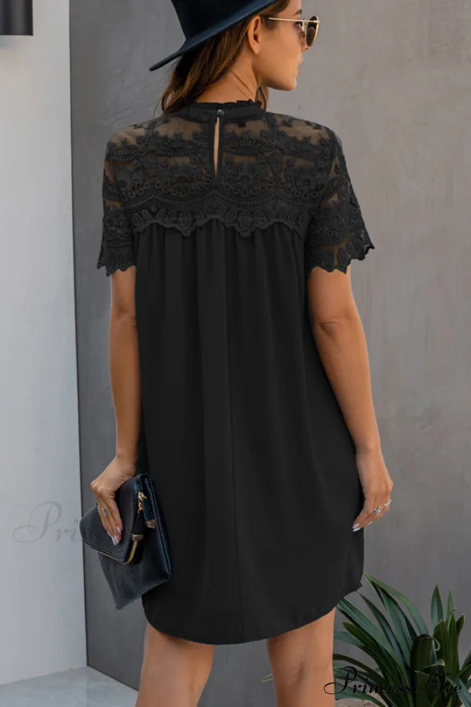 Halter Neck Flower Trendy Print Mini Dress - Image 4
