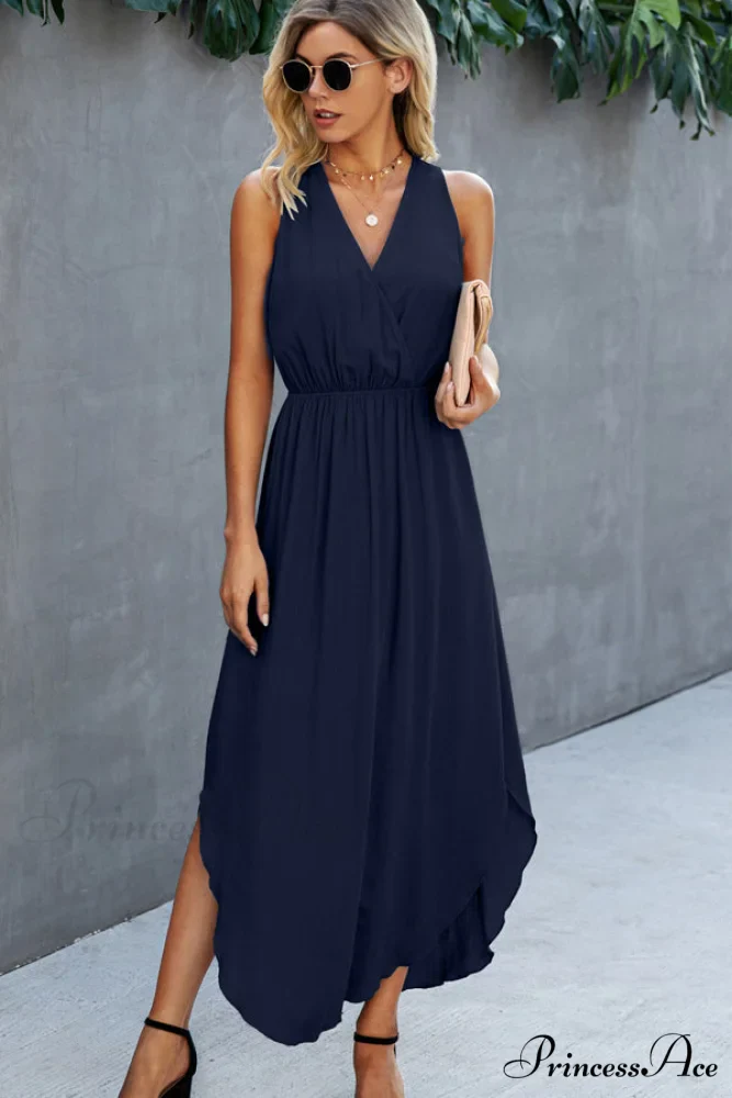 Fashion Polka Print Long Modern Sleeve Tie Waist Dress - Image 4
