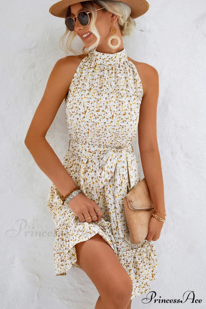 Fashion Printed Graceful Patchwork Mini Dress - Image 2