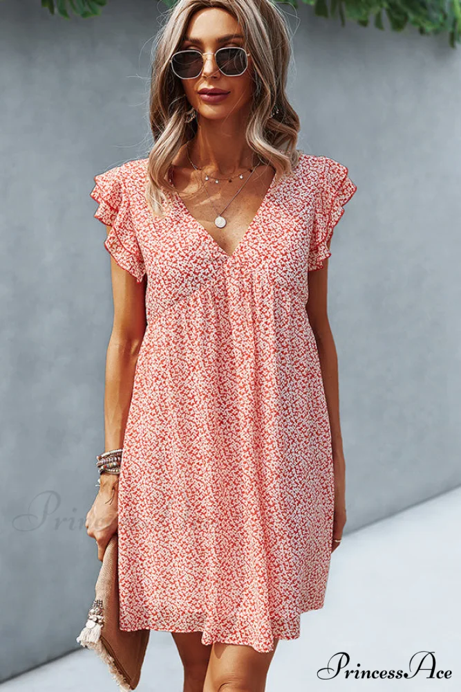 Bohemian Floral Print Trendy Sleeveless Casual Mini Dress - Image 4