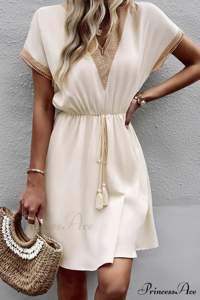 Fashion Sleeveless Solid Layered Modern Ruffle Hem Mini Dress - Image 2