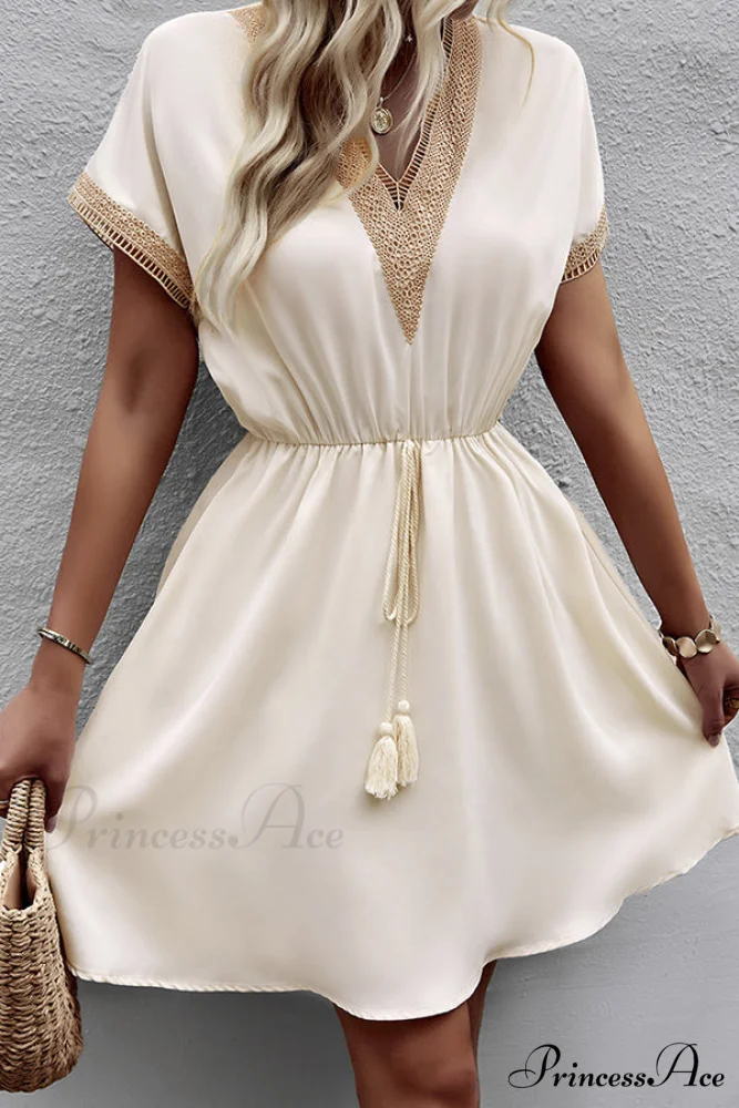 Fashion Sleeveless Solid Layered Modern Ruffle Hem Mini Dress - Image 4