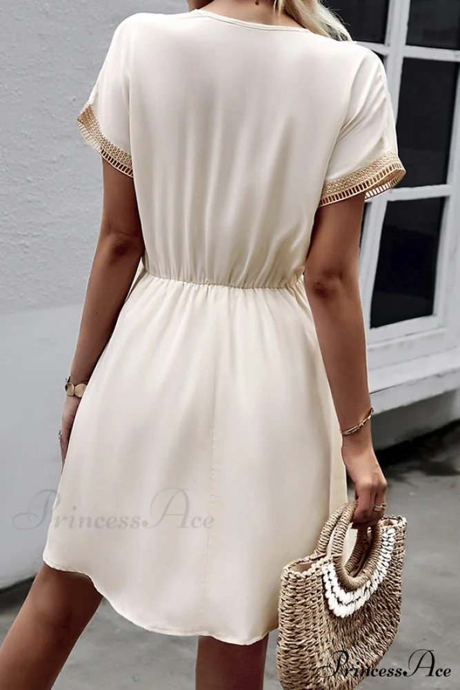 Fashion Sleeveless Solid Layered Modern Ruffle Hem Mini Dress - Image 6