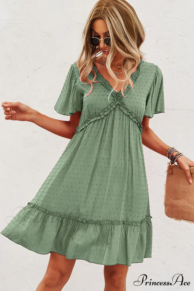 Bohemian Floral Print Trendy Casual Mini Dress - Image 3