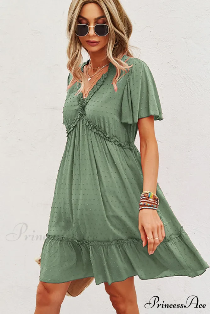 Bohemian Floral Print Trendy Casual Mini Dress - Image 4