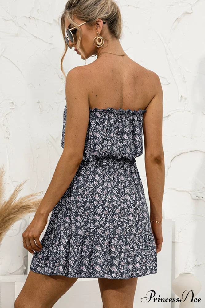 Fashion Dots Print High Modern Waist V Neck Casual Dress - Image 4