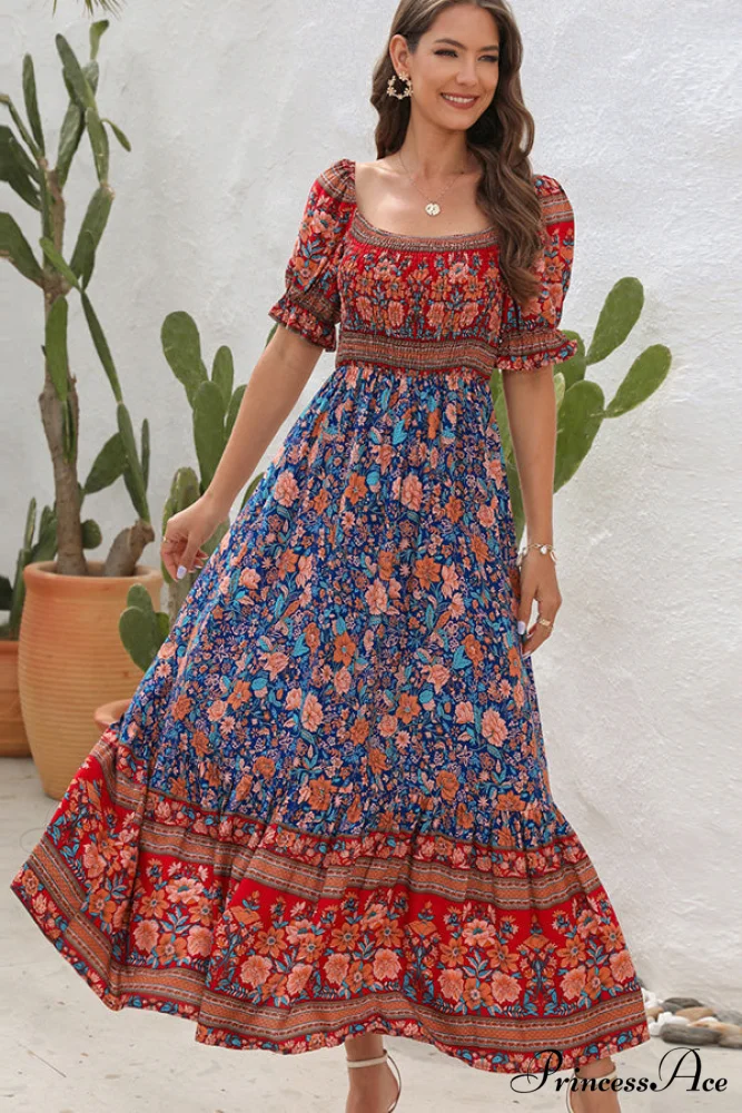 Floral Print Tie Waist Modern Strapless Mini Length Dress - Image 5