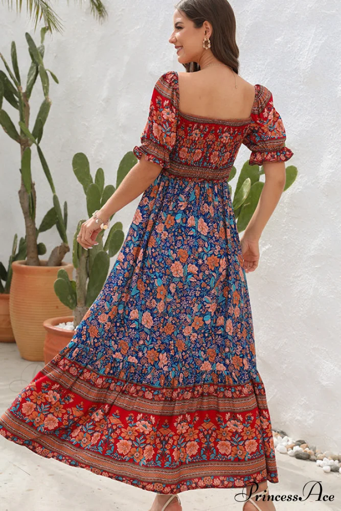 Floral Print Tie Waist Modern Strapless Mini Length Dress - Image 6