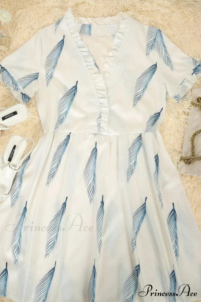 Dew Shoulder White Trendy Ankle Length Dress - Image 7