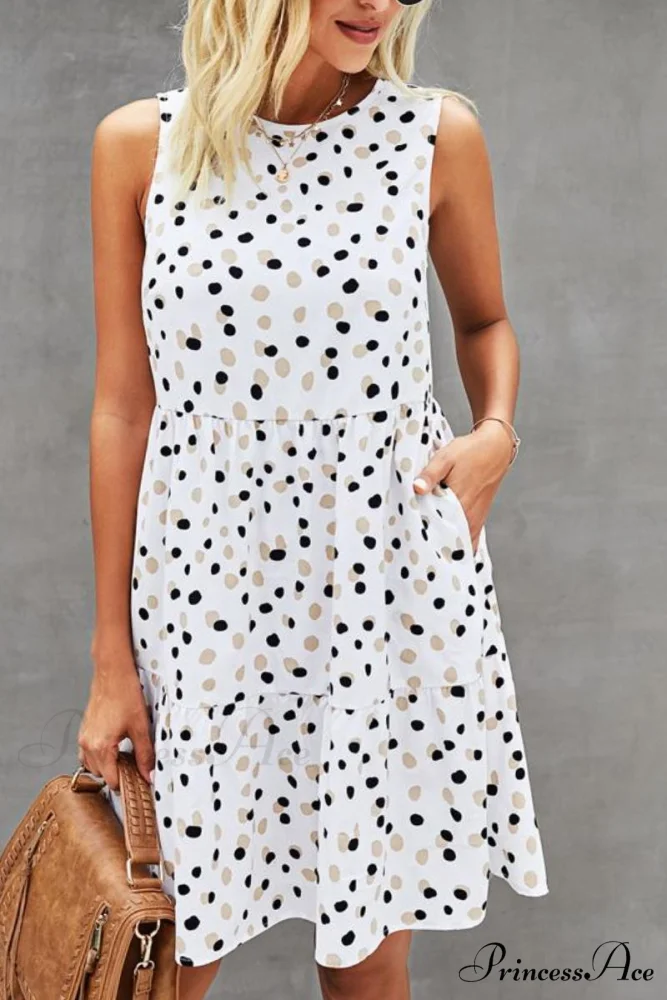 Leopard Print Asymmetric Hem Modern Drawstring Waist Casual Dress - Image 2