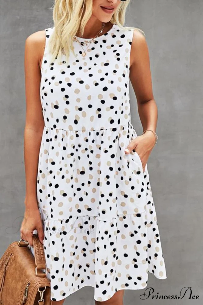 Leopard Print Asymmetric Hem Modern Drawstring Waist Casual Dress - Image 4