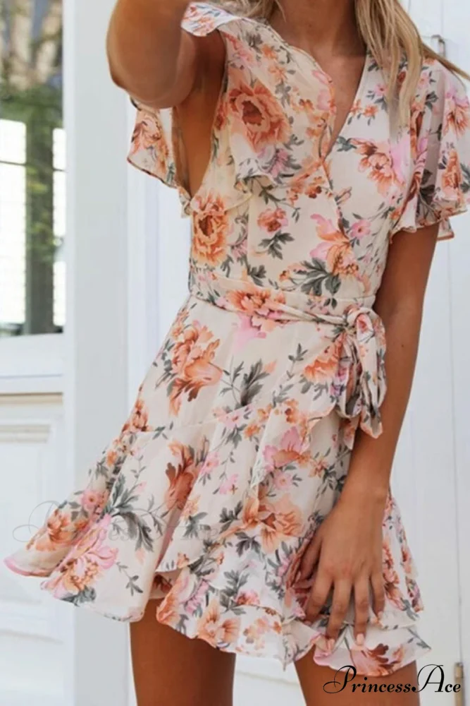 Fashion Short Graceful Sleeve Stripe Dress - Image 2