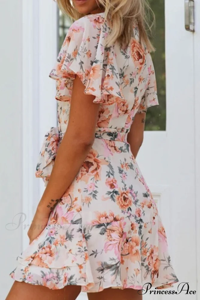 Fashion Short Graceful Sleeve Stripe Dress - Image 3