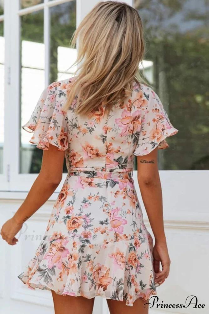Fashion Short Graceful Sleeve Stripe Dress - Image 4