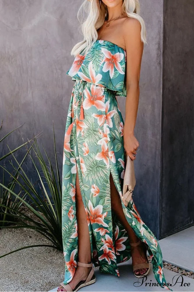 High Waist Off-shoulder Trendy Lace Maxi Dress - Image 3